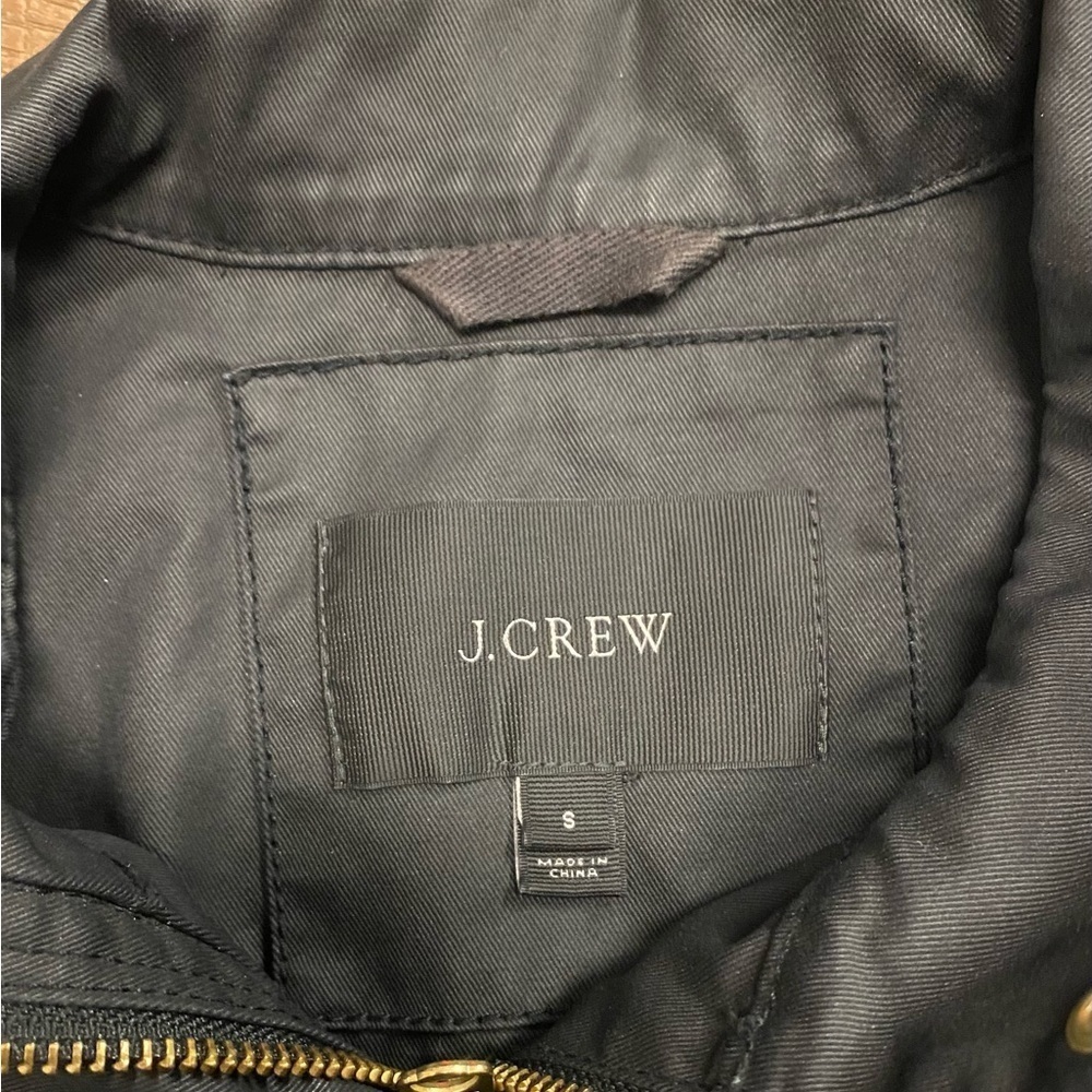 J. Crew 100% Cotton Black W/ Gold W/ Zipper & Botton Combo Close Size Small - Picture 5 of 7